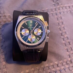 Pasinargue Silver and Blue Chronograph Watch